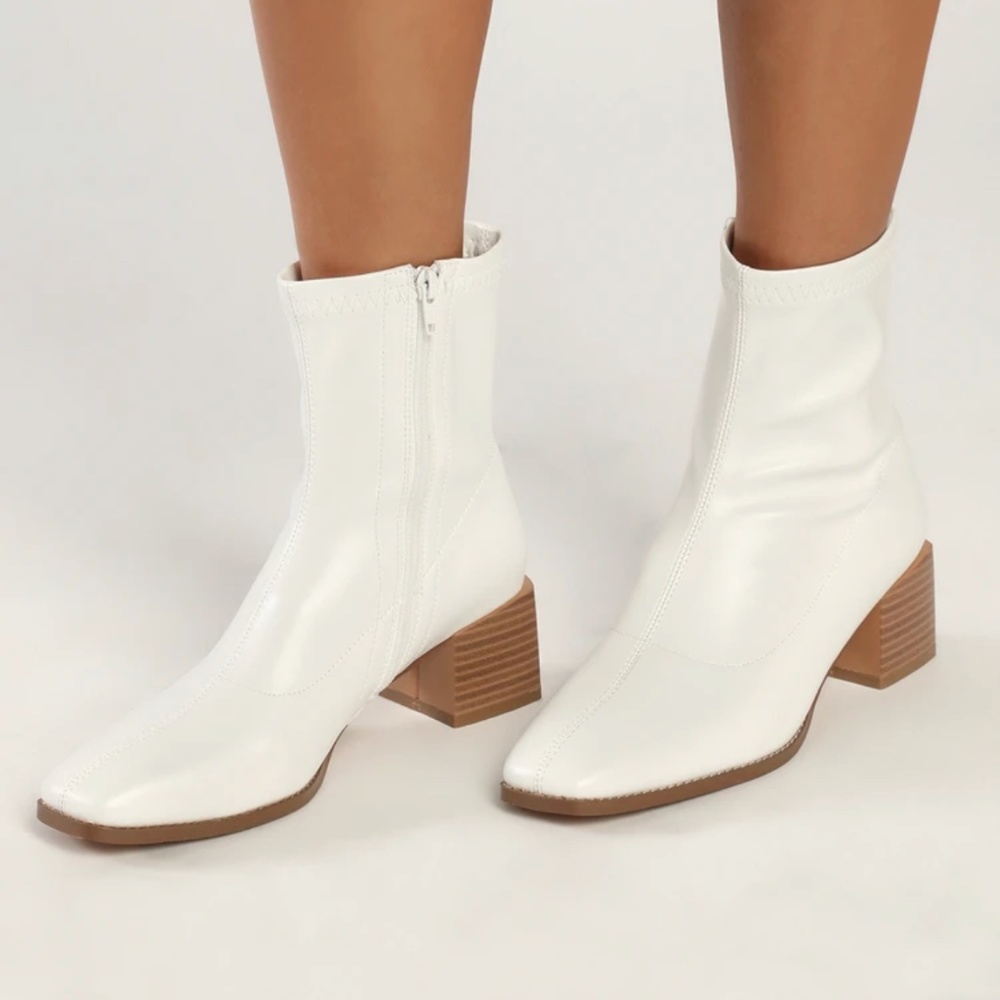 Lulus White Henleyy Booties